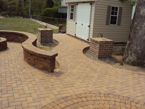 Custom paver design with inset border