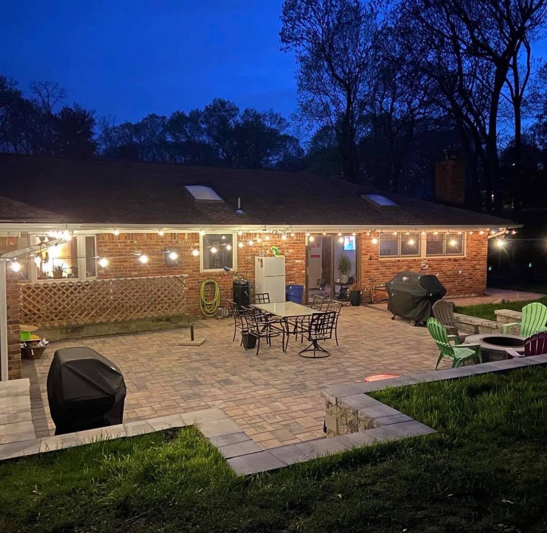Dix Hills paver patio with seating area